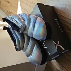 Capezio Metallic Puffer Quilted Slip-On Booties Size 9/10